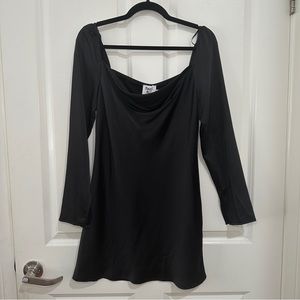 Princess Polly Satin Black Mini Dress